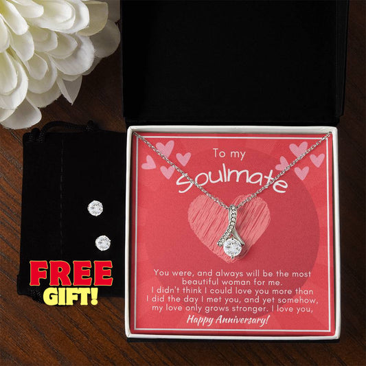 Alluring Beauty Necklace To My Beautiful Soulmate Gift for Anniversary Birthday Valentine with Message Card