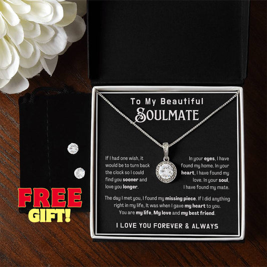 To My Soulmate Eternal Hope Necklace Gift for Anniversary Birthday Valentine with Message Card necklace message card soulmate gift necklace