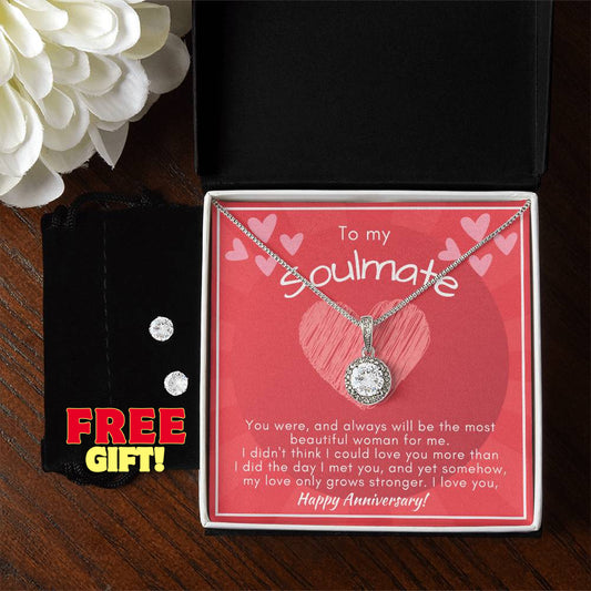 Eternal Hope Necklace To My Beautiful Soulmate Gift for Anniversary Birthday Valentine with Message Card