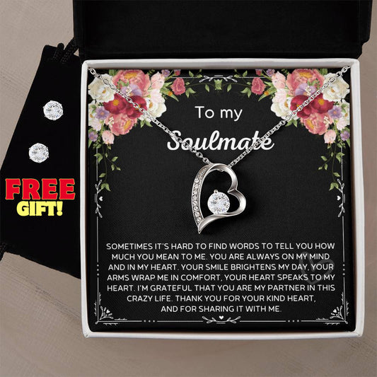 To my soulmate necklace Forever Love Necklace soulmate necklace message card soulmate gift necklace
