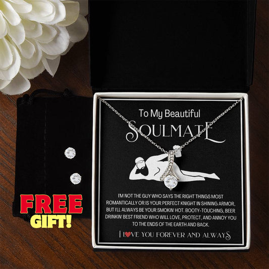 Dad Bod To my soulmate necklace Alluring Beauty Necklace soulmate necklace message card soulmate gift necklace
