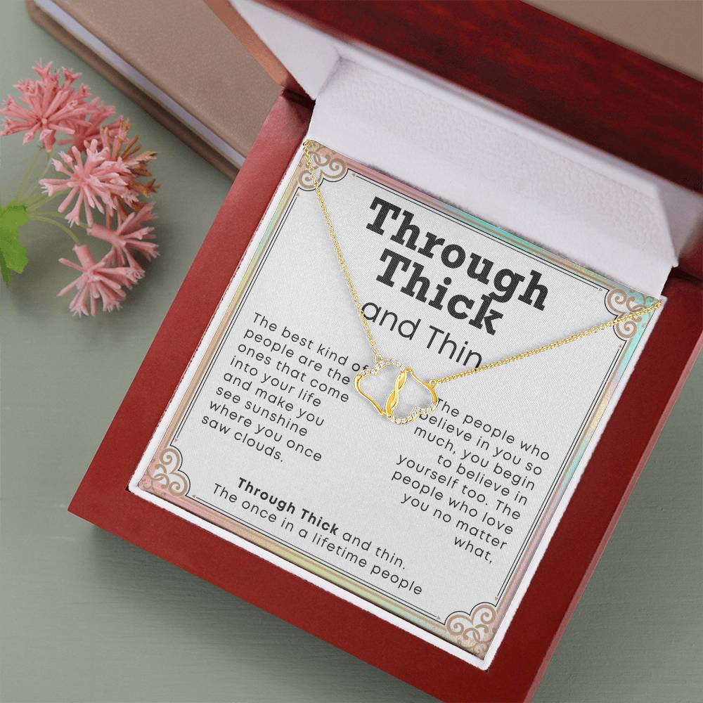 Everlasting Love Through Thick and Thin Necklace Represents Friendship Friend for life, Soulmate Necklace Gift for Best Friend, Friendship Graduation Birthday Gift