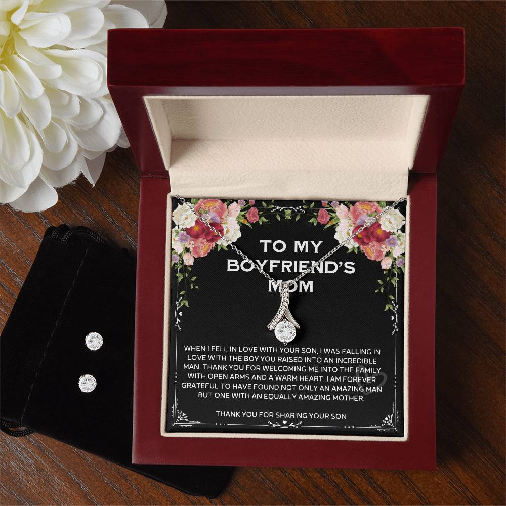 To My Boyfriend Mom Alluring Beauty Necklace, Custom Birthday Mother's Day Gifts For Mother In Law Mother's Day Gifts For Boyfriend Mom From Girlfriend