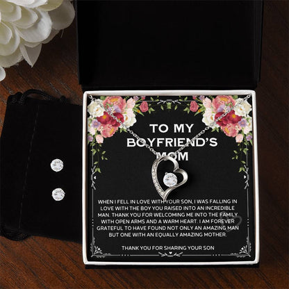 To My Boyfriend Mom Forever Love Necklace, Custom Birthday Mother's Day Gifts For Mother In Law Mother's Day Gifts For Boyfriend Mom From Girlfriend