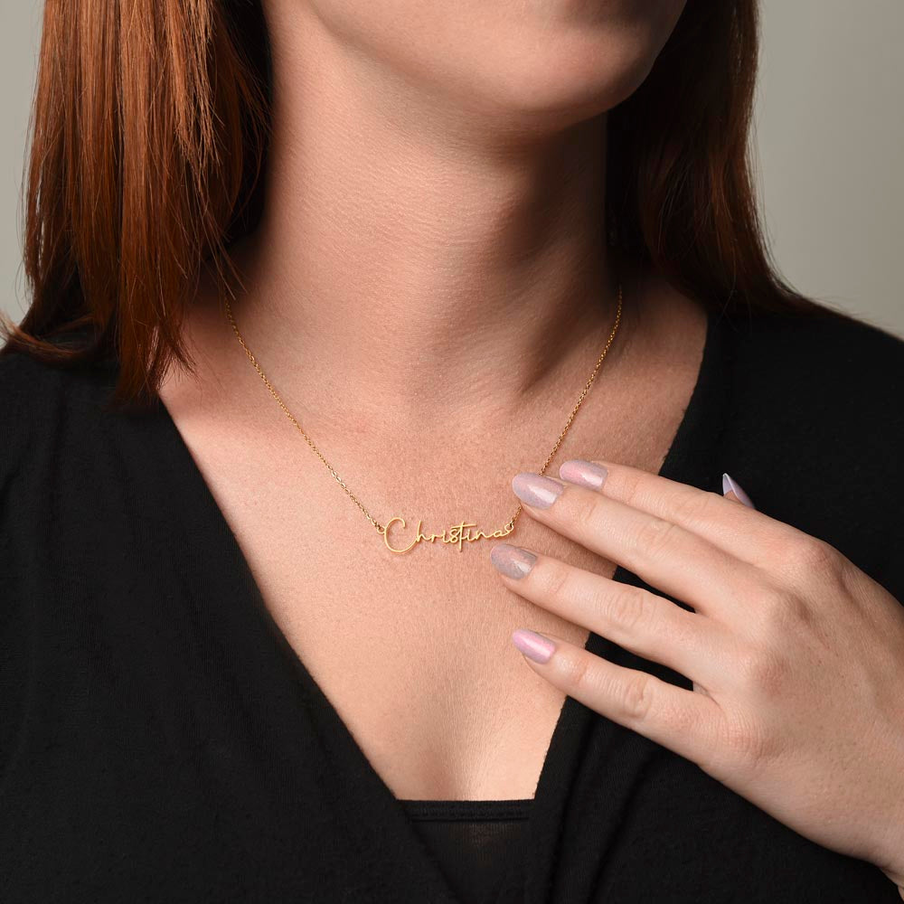 Personalized Soulmate Necklace, Signature Name Necklace Gold Name Necklace with Box Chain Perfect Gift for Her Personalized Gifts, Gifts for Girlfriend, Gifts for Wife