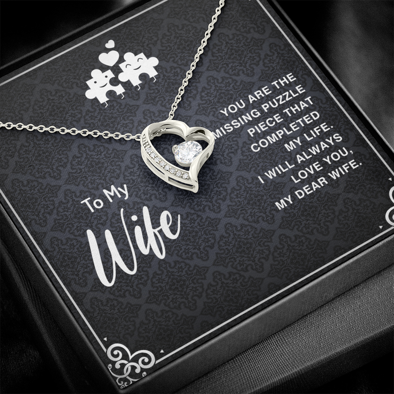 To my wife you are the missing puzzle piece Forever Love Necklace