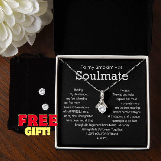 Alluring Beauty Necklace To My Smokin' Hot Soulmate Gift for Anniversary Birthday Valentine with Message Card