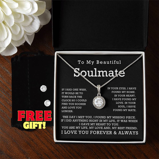 Eternal Hope Necklace To My Beautiful Soulmate Gift for Anniversary Birthday Valentine with Message Card
