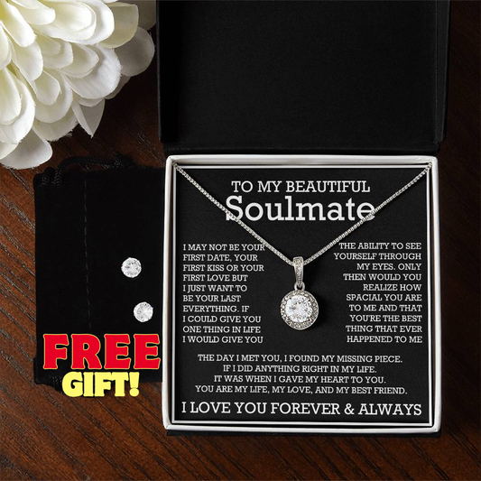 To My Beautiful Soulmate Eternal Hope Necklace Gift for Anniversary Birthday Valentine with Message Card