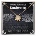 Love Knot Necklace To My Beautiful Soulmate message card