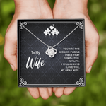 To my wife you are the missing puzzle piece Love Knot Necklace
