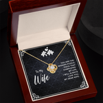 To my wife you are the missing puzzle piece Love Knot Necklace