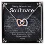 To my Soulmate Interlocking Hearts Necklace message card