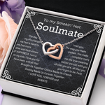 To my Soulmate Interlocking Hearts Necklace message card