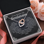 To my Soulmate Interlocking Hearts Necklace message card