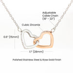 To my Soulmate Interlocking Hearts Necklace message card