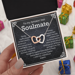 To my Soulmate Interlocking Hearts Necklace message card