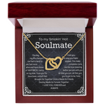 To my Soulmate Interlocking Hearts Necklace message card