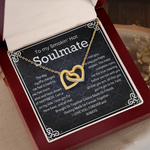 To my Soulmate Interlocking Hearts Necklace message card