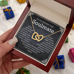 To my Soulmate Interlocking Hearts Necklace message card