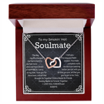 To my Soulmate Interlocking Hearts Necklace message card