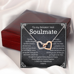 To my Soulmate Interlocking Hearts Necklace message card