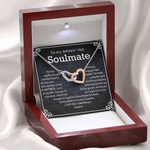 To my Soulmate Interlocking Hearts Necklace message card