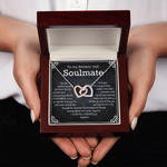 To my Soulmate Interlocking Hearts Necklace message card