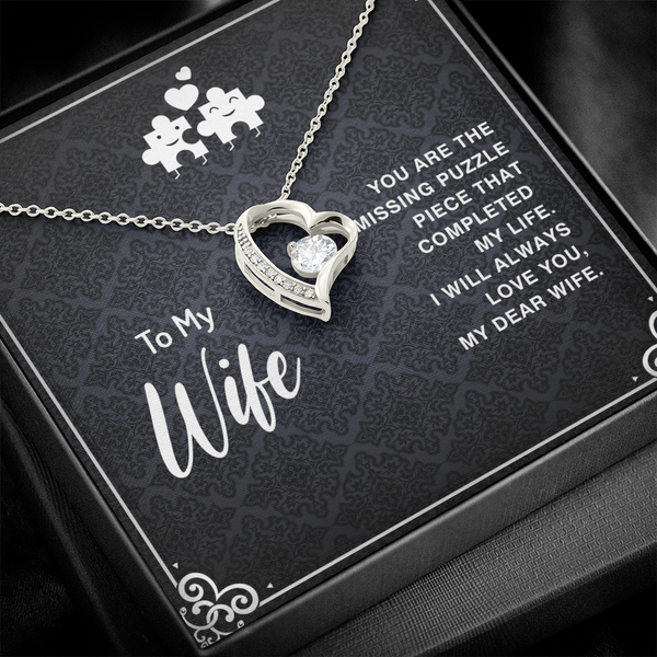 To my wife you are the missing puzzle piece Forever Love Necklace
