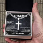 Artisan Cross Cuban Link Chain To My Husband message card