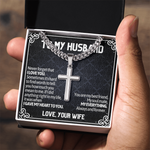 Artisan Cross Cuban Link Chain To My Husband message card