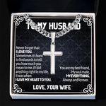 Artisan Cross Cuban Link Chain To My Husband message card