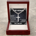 Artisan Cross Cuban Link Chain To My Husband message card