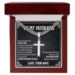 Artisan Cross Cuban Link Chain To My Husband message card