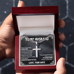 Artisan Cross Cuban Link Chain To My Husband message card
