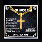 Artisan Cross Cuban Link Chain To My Husband message card