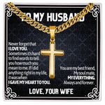 Artisan Cross Cuban Link Chain To My Husband message card
