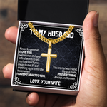 Artisan Cross Cuban Link Chain To My Husband message card