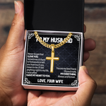 Artisan Cross Cuban Link Chain To My Husband message card