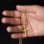 To my Son Artisan Cross Cuban Link Chain message card