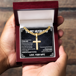 Artisan Cross Cuban Link Chain To My Husband message card
