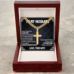 Artisan Cross Cuban Link Chain To My Husband message card